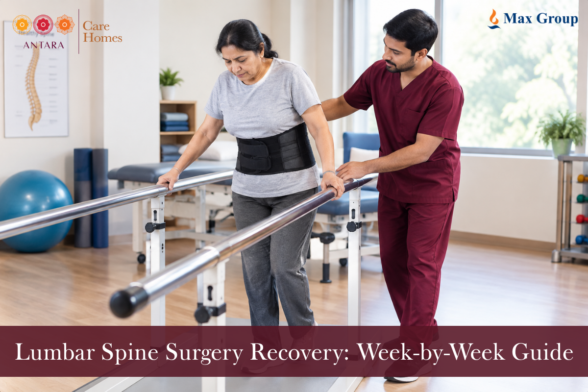 Post-operative care after lumbar spine surgery at Antara Care Homes, Gurugram 
