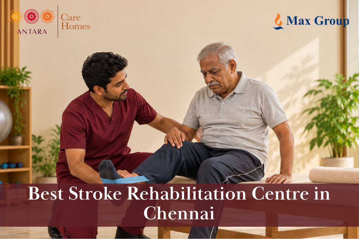 Patient getting stroke rehabilitation therapy at Antara Care Homes in Chennai