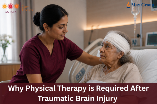 Physiotherapist helping a traumatic brain injury patient during rehabilitation